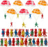 OJYUDD 50 PCS Mini Parachute Toy, Army Parachute Flying Throwing Outside Toys for Toddlers Party Favors