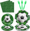 160 Packs Soccer Party Supplies, Boys Sports Theme Birthday Decor, Soccer Plates, Ball Theme Napkins, Serves 40