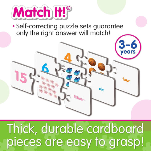 The Learning Journey: Match It! - Numbers - Self-Correcting Number & Counting Puzzles, Multicolor