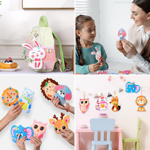 10 5-8 8-12 Funtopia Sewing Kit for Kids, Easy DIY Projects of Stuffed Animal with Guiding Book, Beginners Sewing Toys