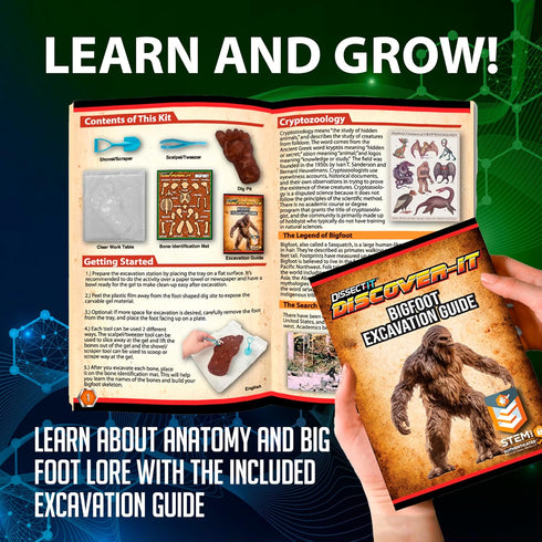 6 Dissect-It Discover-It Bigfoot Dig Kids Science Kit, Gel Dissection Kit for Kids to Learn Anatomy, STEM Toys for Ages