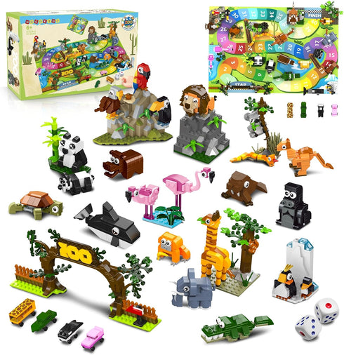 HOGOKIDS 23 Animals Valentines Party Favors for Kids Building Set - 2-in-1
