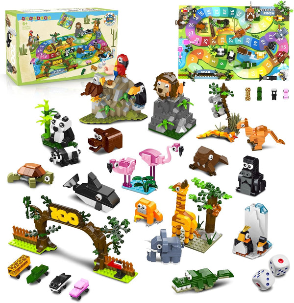 HOGOKIDS 23 Animals Valentines Party Favors for Kids Building Set - 2-in-1