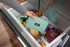PackIt(R) Freezable Dual Compartment Snack Box, Sage, Insulated and Freezable with EcoFreeze(R) Technology, Buckle