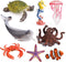 UANDME 8pcs Sea Animal Figures Realistic Ocean Animal Figurines Toy Playset for