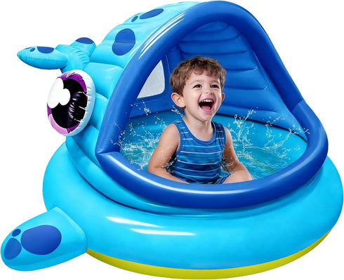 JOYIN Inflatable Shade Kiddie Pool,Whale Baby Pool Tent, Infant Swimming Pool for