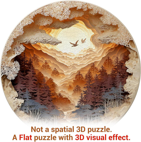 1000 3D Piece Puzzle for Adults - Cave Forest Jigsaw Puzzles Paper-Cutting Art - Brain Teaser Adult Puzzles -Impossible