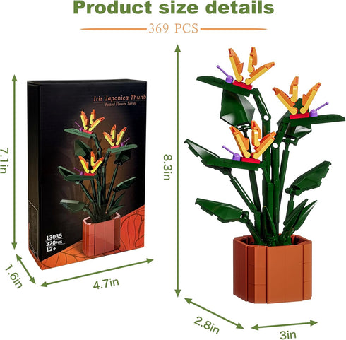 Set 320 Set Bird of Paradise Flowers Building Blocks Ideal for Teens and Adults PCS, Creative DIY Flower Bouquet Home
