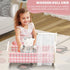 Set, 18 Inch Pithfor Wooden Baby Doll Crib Baby Doll Bed Toys for Dolls, with Bedding and Canopy, Baby Doll Furniture