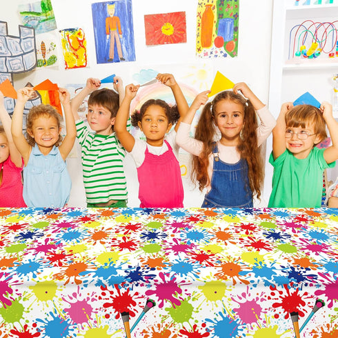 gisgfim 3 Pcs Art Paint Tablecloth, Party Supplies for Art Theme Birthday Decorations for Kids