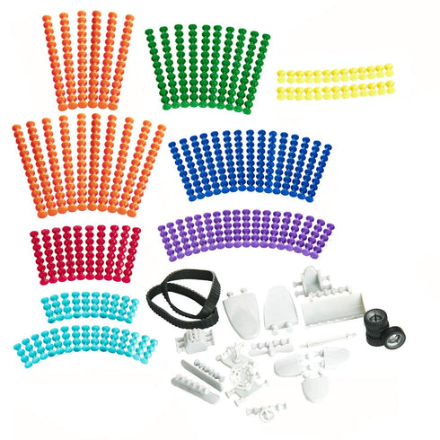 POPULAR PLAYTHINGS Playstix Master Set - 141 Piece Construction Toy Building Blocks Kit