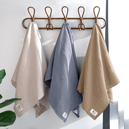 3pack lulumoon Muslin Swaddle Blankets for Baby: Lightweight & Breathable Receiving Blankets for Hospital - Neutral