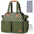 Lekebaby Diaper Bag Tote for Baby - 17 Pockets Large Travel Diaper