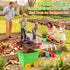 FHOZGECY Set, Wheelbarrow Set 3-8 Kids Gardening Outdoor Toys with and Kids Garden Tools, Toddler Gardening