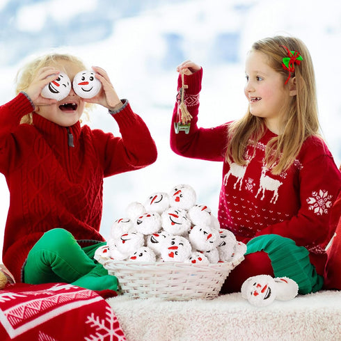 Hiboom 96 Pcs Plush Snowball for Indoor Outdoor Snowball Fights, Soft Fake Snowballs for Christmas Snowball Fight