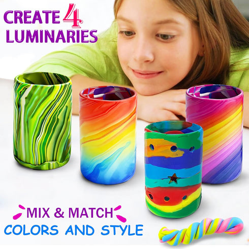 6 7 8 9 10 11 12 8-12 MHMYDIS Make Your Own Clay Luminaries - Arts and Crafts kit for Boys Girls and Teens Age Year Old