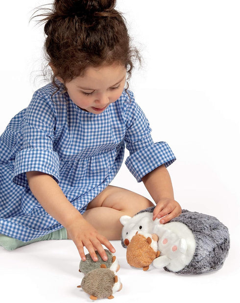 Manhattan Toy Nursing Nissa Nurturing Hedgehog Stuffed Animal with Plush Baby Hoglets