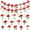 Ribbonlic 34 Pcs Mushroom Garlands Mushroom Hanging Swirls Mushroom Banners Mushroom Hanging Swirls
