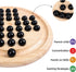 33 Offelec Wooden Solitaire Board Game with Piece Black Glass Marbles Classic One Player Gameplay Strategy Puzzle Board