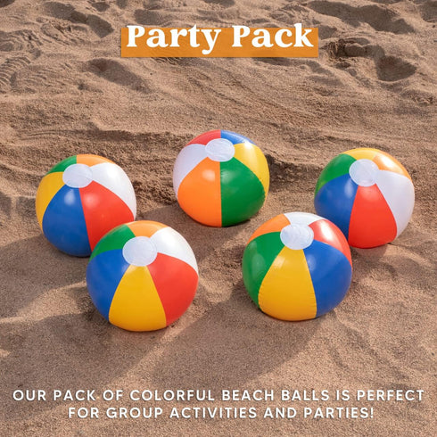 JOYIN 12 Pack Rainbow Beach Balls, 12'' Inflatable Swimming Pool Toys for Summer Water Games and Birthday Parties