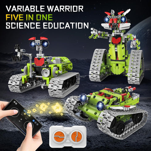SlowlyTalk 5 1 8-16 in STEM Robot Building Kit, APP & Remote Control Interstellar Building Robot, DIY Robotics Building