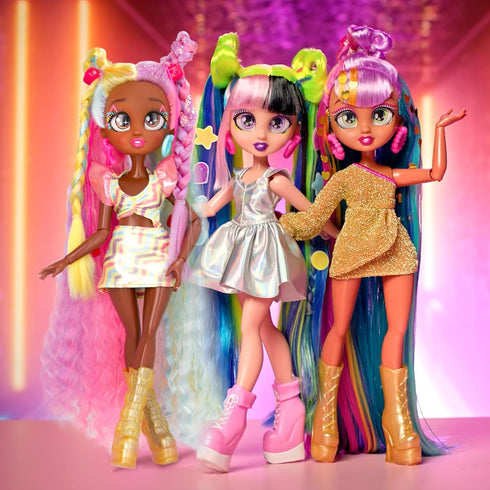 IMC Toys 11" 5 5 10 Inch VIP Girls Hair Makeover Quinn Fashion Doll with Colorful Long Styling Hair and Accessories