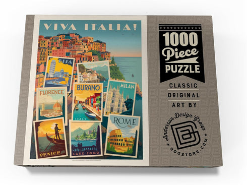MyPuzzle Italy: Vintage Poster - Premium 1000 Piece Jigsaw Puzzle for Adults, Viva Italia! Collage
