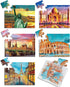 5 Packs of 16 Piece Large Jigsaw Dementia Puzzles for Alzheimer’s Activities, Easy Memory Games with Storage Bags