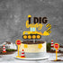 LetDec 41 2nd 2nd Pcs Construction Birthday Cupcake Topper Dump Truck Two Years Old Cake Topper Excavator Tractor Two