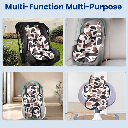 3in1 Baby Car Seat Head Body Support,Soft Breathable Infant Car Seat Insert Newborn Boy Girl,Reversible Cotton-Minnky