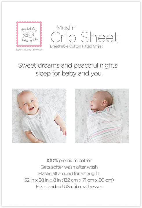 Muslin Fitted Crib Sheet for Toddlers - Gray & Sterling Starshine