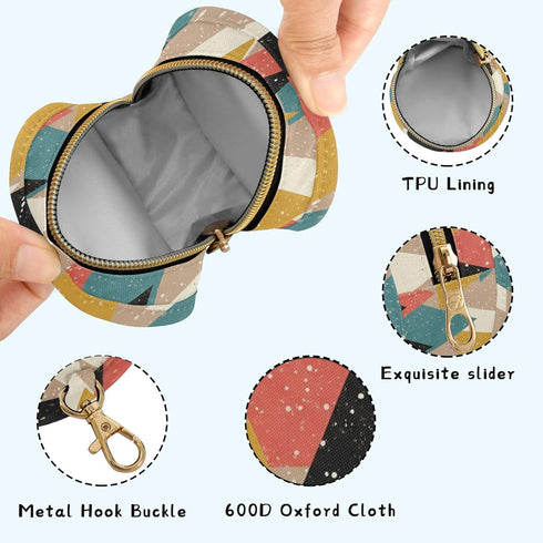 PYBUG Mountain Round Pacifier Storage Case, Polyester & TPU Lined with Hook Buckle, Pacifier Container Box for Baby