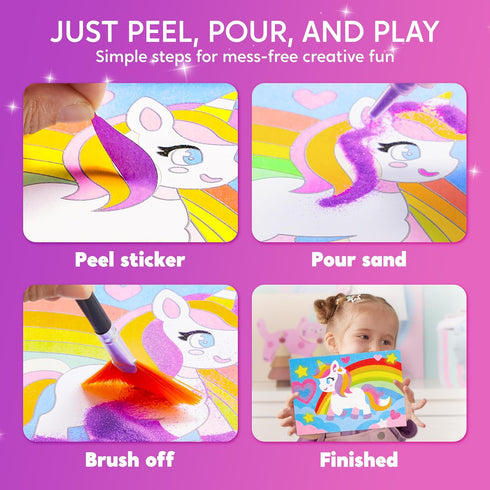 14 6 4 5+ JOVA Klever Kits Glow Sand Art Kits for Kids, Glow in The Dark Sand Painting with Colors, Kids Crafts