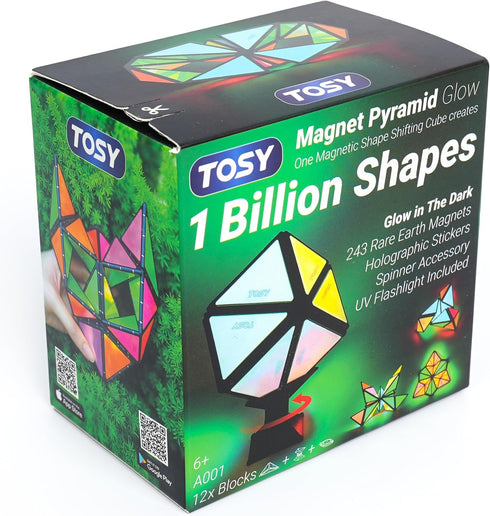 TOSY Magnet Pyramid Glow - 1 Cube Transforms into 1 Billion Shapes