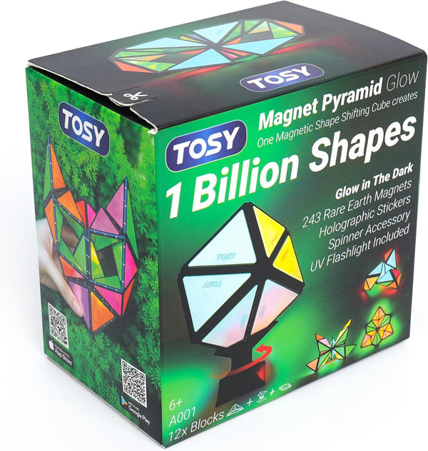TOSY Magnet Pyramid Glow - 1 Cube Transforms into 1 Billion Shapes