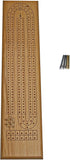 WE Games Classic Cribbage Board Set - 2 Track Solid Oak Wood with Metal Pegs, Family Games