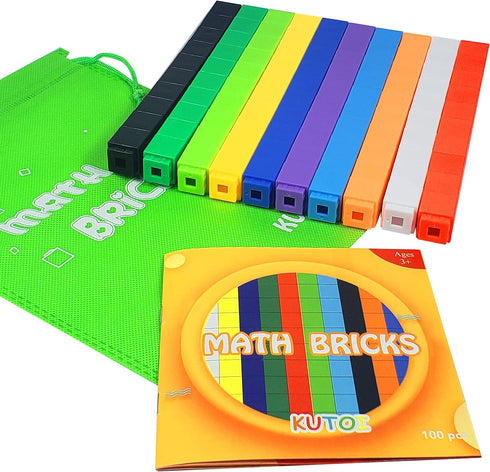 Math Manipulatives Counting Cubes, Educational Number Blocks Classroom Toys for Kindergarten Learning Materials