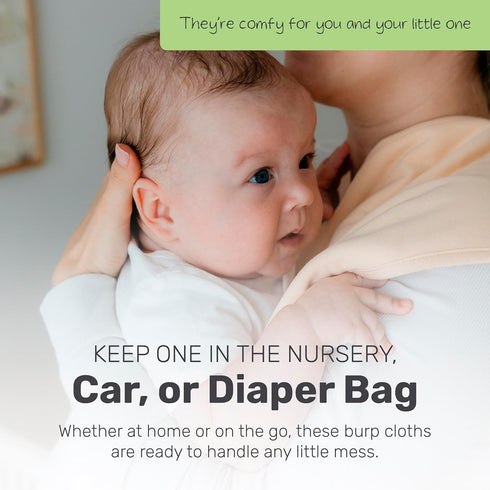 Posh Baby Cotton Burp Cloths, Absorbent, Lightweight, and Gentle Cotton for Mess-Free Moments, Baby Burp Cloths