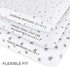 Ely’s & Co. Waterproof Changing Pad Cover | Cradle Sheet 2-Pack Set for Baby Boy - Grey Stars