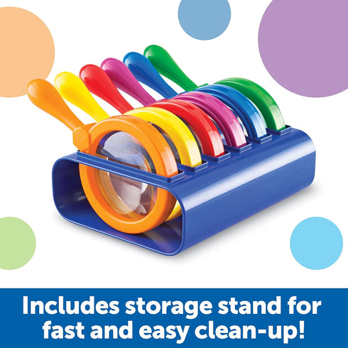 Learning Resources Primary Science Jumbo Magnifiers with Stand - 6 Pieces, Ages 3+, Teacher Supplies