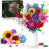 kiothdre Flower Bouquet Set for Adults, Botanical Collection Building Block Toy with