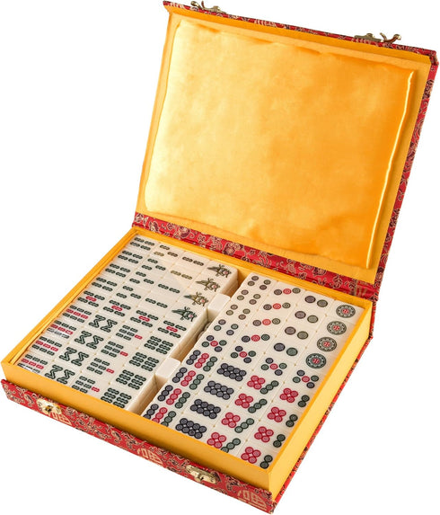 Hey! Play! Chinese Mahjong Game Set - 146 Tiles, Dice, Ornate Storage Case for Adults and Kids