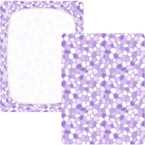 miaozhen 1 Pack 52x28 Cotton Crib Sheets for Baby Boys Girls Soft Comfy Ghothic Pebbles Sequin Pastel Purple Toddler