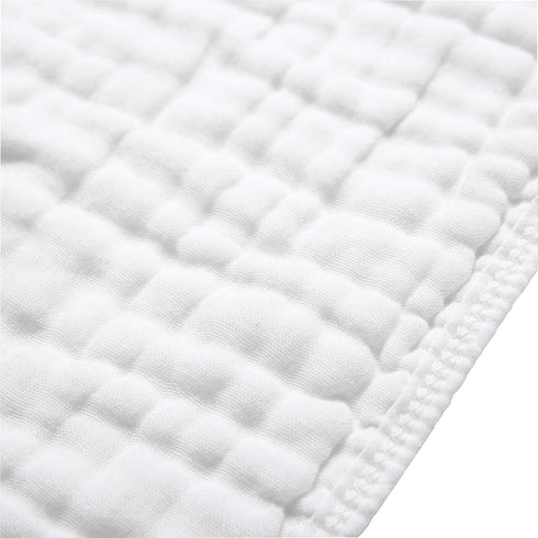 CottCare 100% 20''X10'' 6 (6 Pack,White) Muslin Burp Cloths for Baby Cotton Large Layers Thicken Super Soft