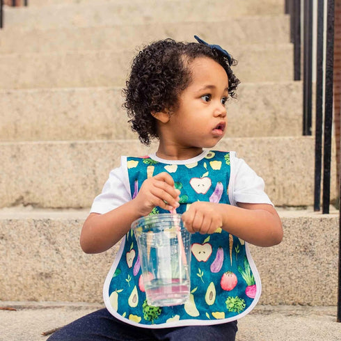 6m-3T BapronBaby Organic Produce Bapron - No Neck Tie Safer Bib for Baby& Toddler - Soft Waterproof Stain Resistant