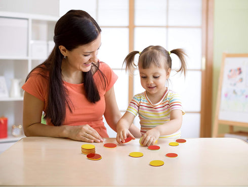 Plastic Two-Color Counter, Red/Yellow, Educational Math Classroom Supplies, Pack of 200