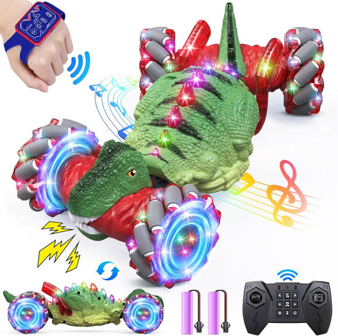 OSIMILY Remote Control CarDinosaur Toys car for Kids2.4GHz LED Gesture Sensing RC
