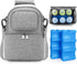 Sanchamy Breastmilk Cooler Bag with Ice Pack, Double Deck Breast Milk Storage