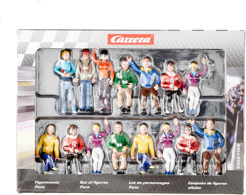 Carrera Race Spectators - Set of 15 Detailed Fans - 1:32 Scale Figures for Realistic Slot Car Track Scenery