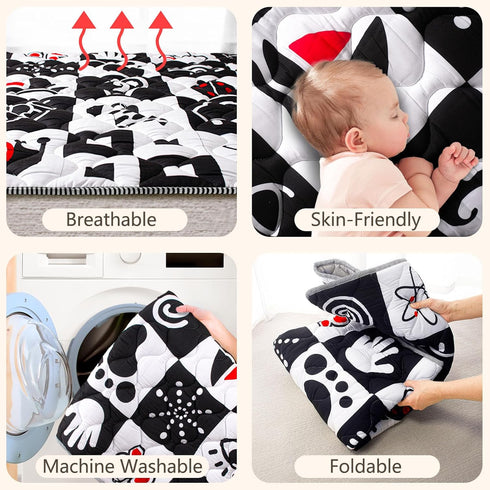 50x50 Baby Play Mats for Floor, Upgraded Thick Soft Playpen Mat, Anti-Slip Bottom, Foldable and Machine Washable